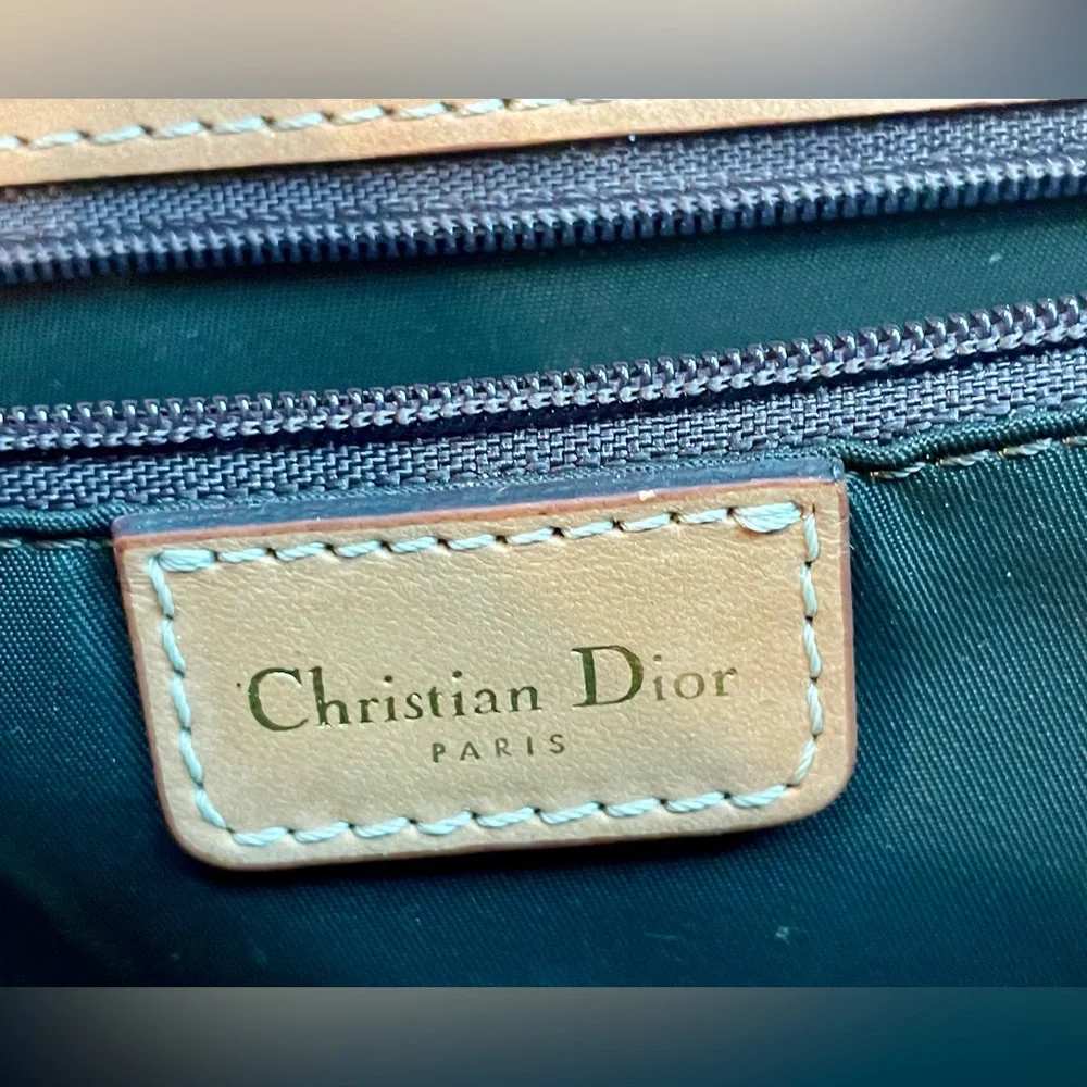Christian Dior 2003 Diorissimo Street Chic Vintage Shoulder Bag, tan/gold, GUC - Picture 15 of 16